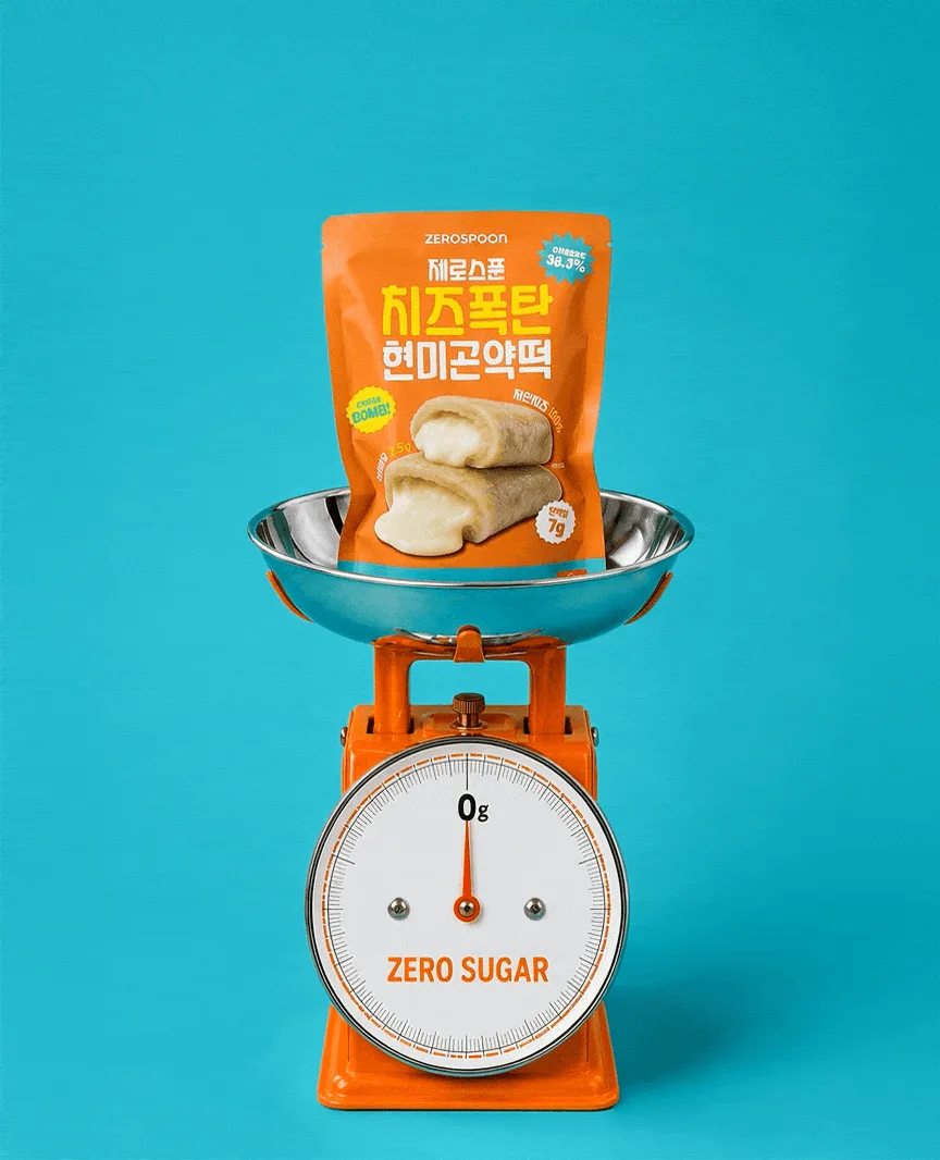 Product pouch on a scale