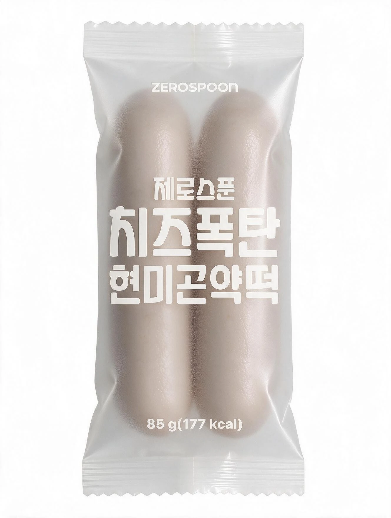 Single tteok in clear wrapping