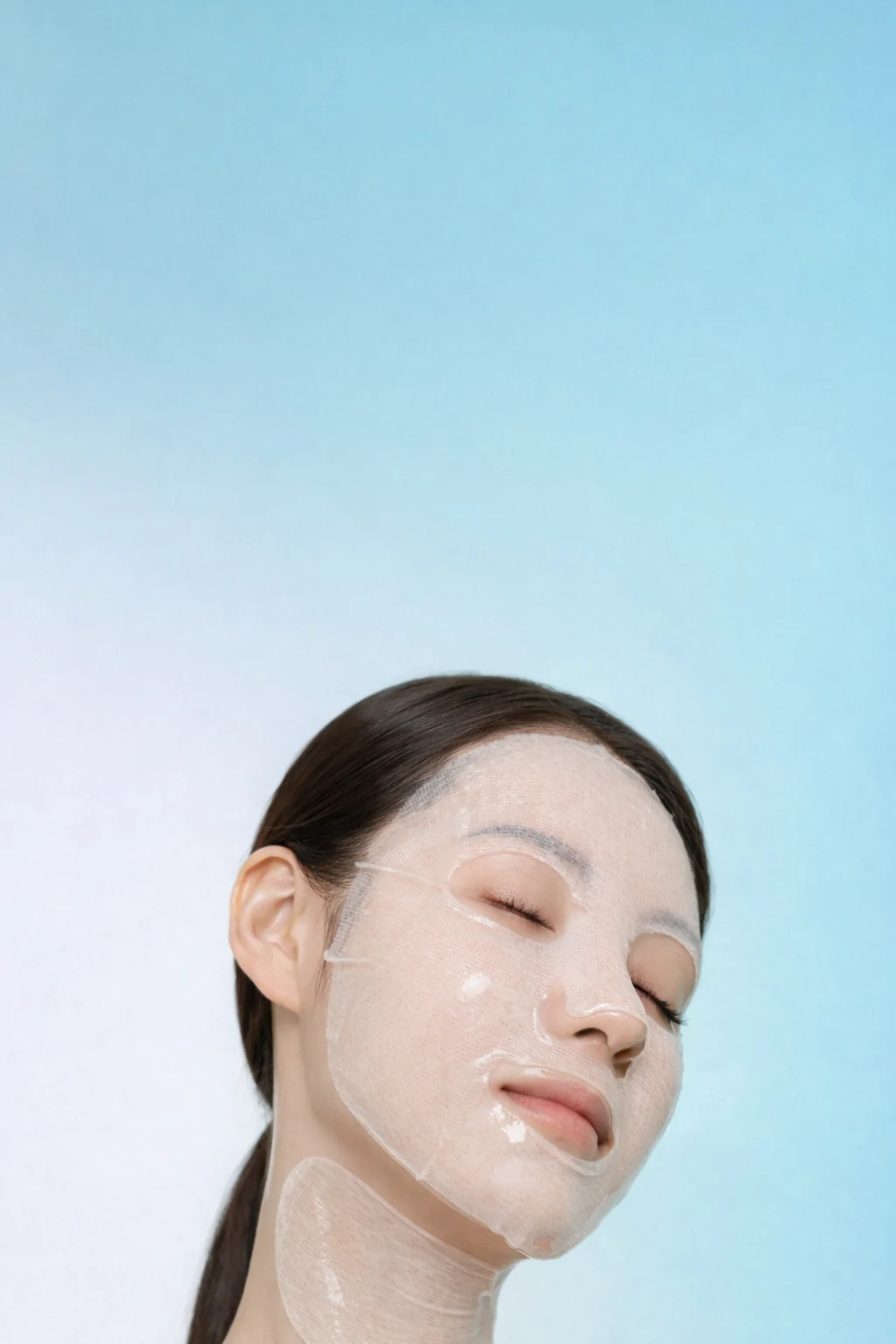 AI-generated face and neck sheet wearing image