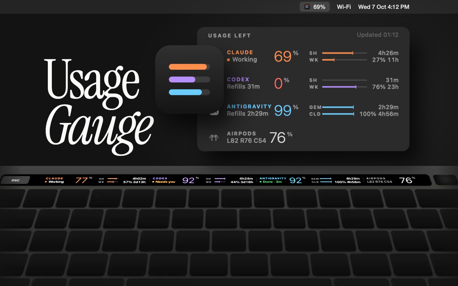 Usage Gauge — AI 사용량 뷰어